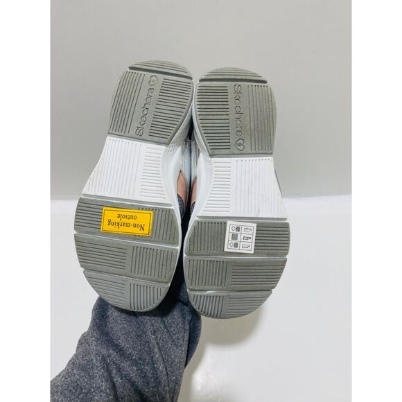 Skechers Sneakers Girl’s Metallic Grey and Rose Shine Status Athletic Size 1 - Picture 8 of 11